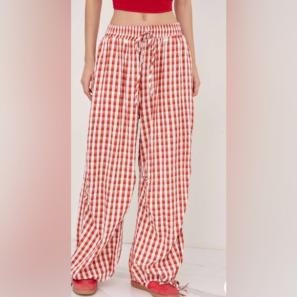 Cider Drawstring Red Checker Pants - Picture 3 of 4